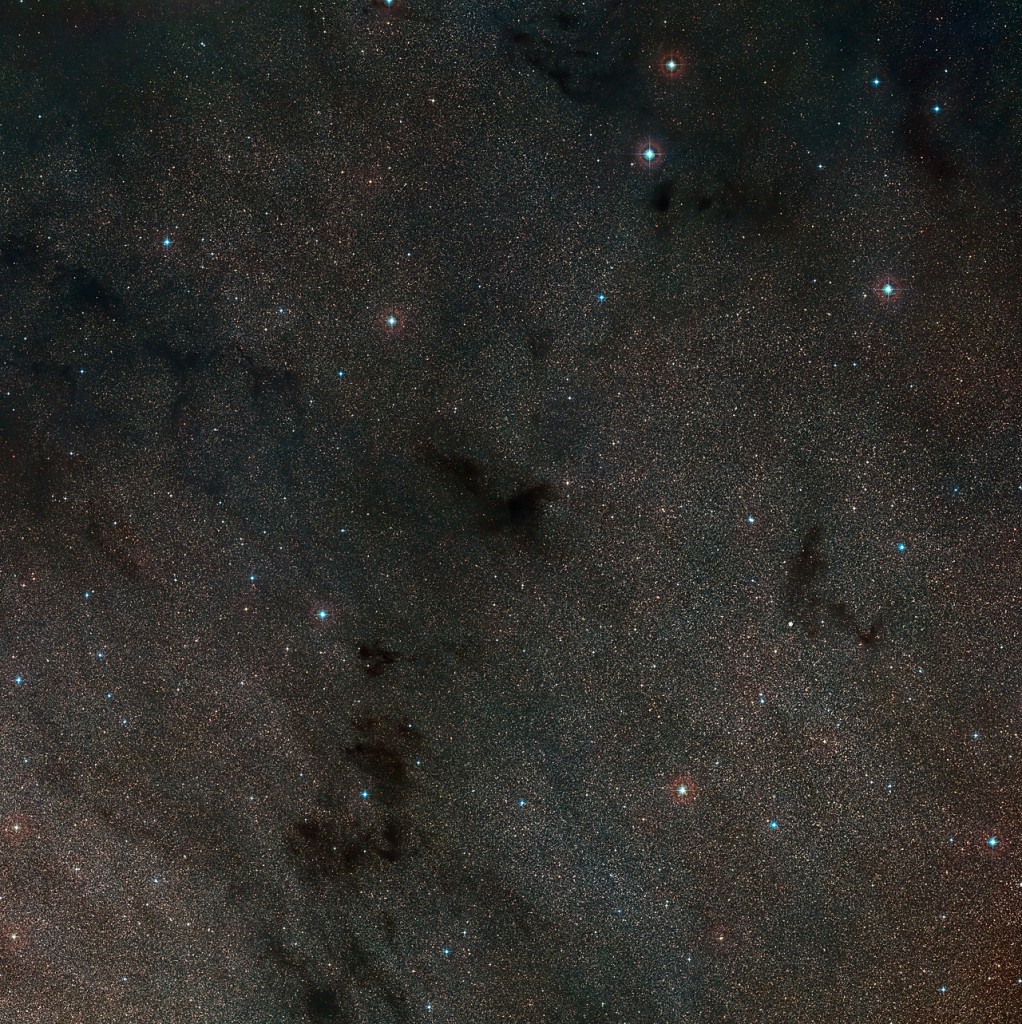 Wide-field view of the sky around the dark nebula LDN 483
