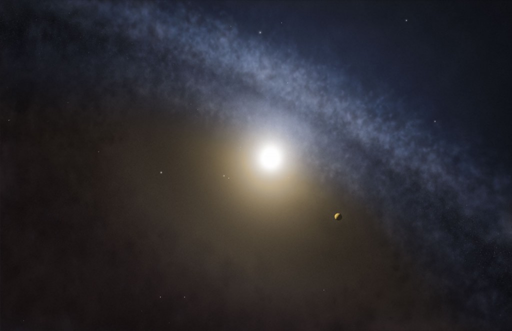 Artist’s impression of a transitional disc around a young star. Astronomers using the Atacama Large Millimeter/submillimeter Array (ALMA) have found telltale differences between the gaps in the gas and the dust in discs around four young stars. These new observations are the clearest indications yet that planets with masses several times that of Jupiter have recently formed in these discs.
