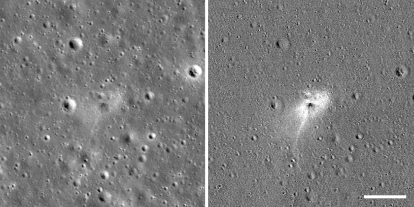 Lunar surface before/after Beresheet impact