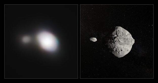 Side by side observation and artist's impression of Asteroid 199