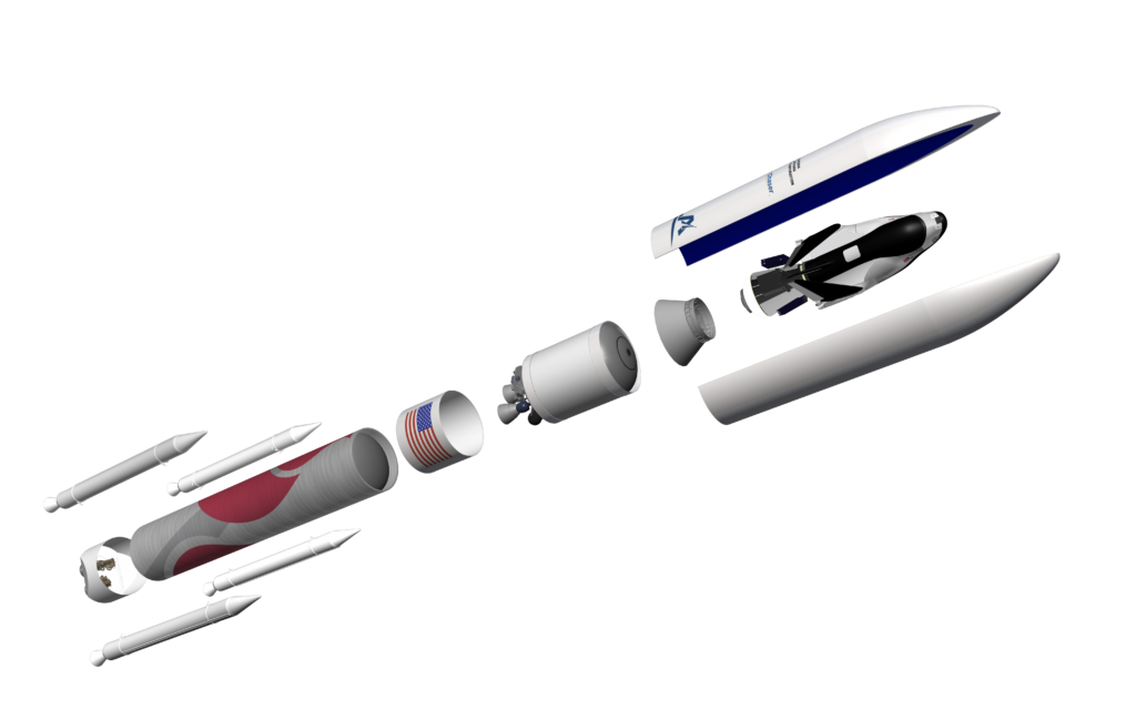ULA Vulcan with Dream Chaser - Exploded View