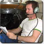 Sergei Treshev on ISS ham radio