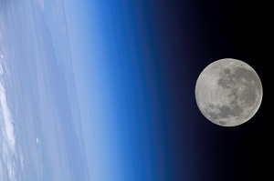 Moon and Earth from the ISS
