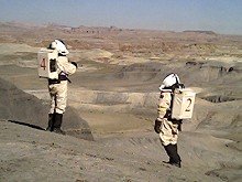 Mars Society team tests suits