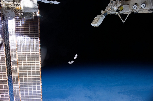 Two nanosats deployed from the ISS
